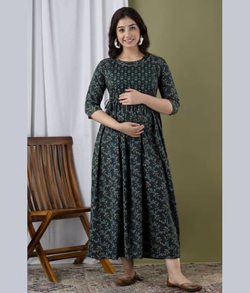 Nevisha Style Green Cotton Maternity Kurta