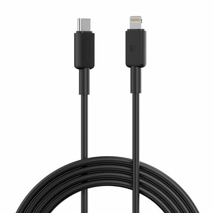 Portronics Konnect Link CL - Type C to 8 pin Cable 3A, 27W Output, Premium TPE Cable, Data Transfer, Portable & Versatile (Black)