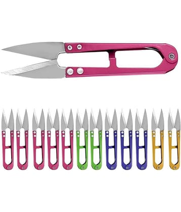 U Shaped Sewing Scissors, Mini Small Thread Snips Trimming Nipper, Craft Cutter, Great for Stitch & DIY Supplies (Pack of 12) U Shaped Sewing Scissors, Mini Small Thread Snips Trimming Nipper, Craft Cutter, Great for Stitch & DIY Supplies (Pack of 12)
