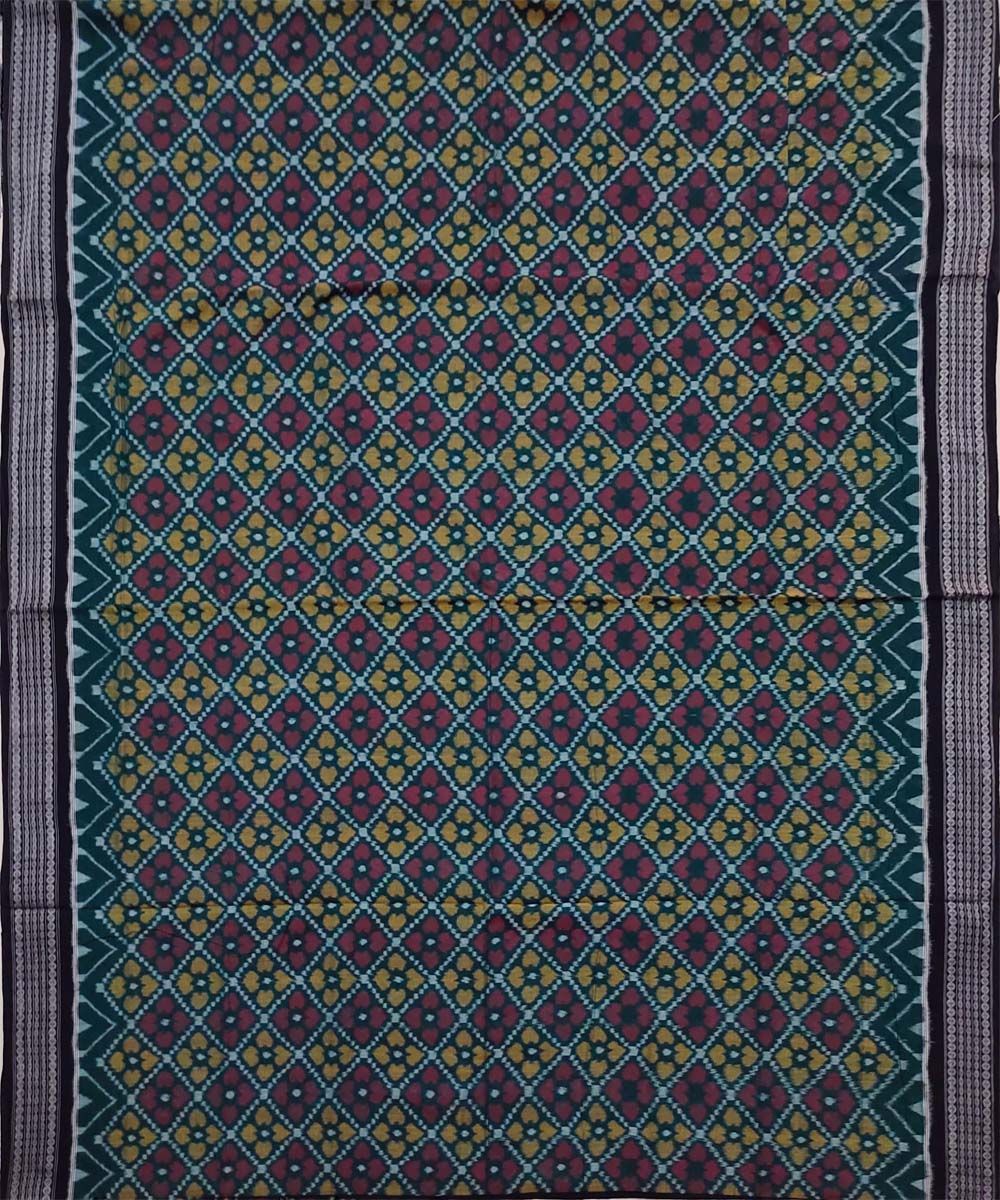 Green black colour handwoven cotton saree