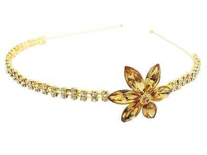 Gold-Toned White Flower Hairband