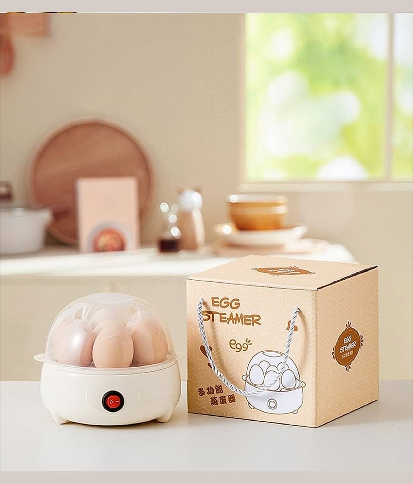 Gjshop Plastic And Stainless Steel Egg Boiler Electric Automatic Off Steamer Cooker Poacher Egg Boiler Electric Automatic Off 7 Egg Poacher For Steaming, Cooking