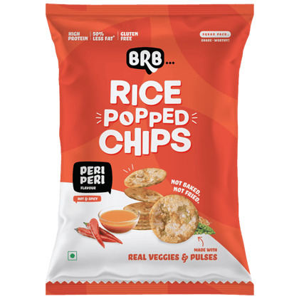 Brb Rice Popped Chips - Peri Peri Flavour, 48 G