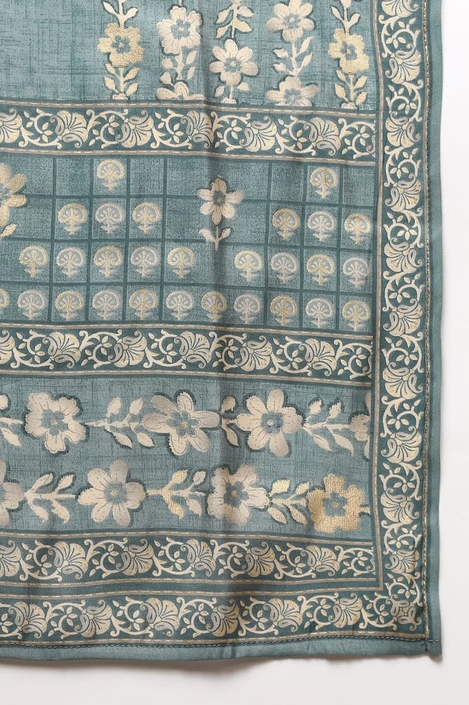 Top Women Plus Size Grey Silk Blend Printed Straight Suit Set PKSKD2001 2026 at ShopCircuit | ON