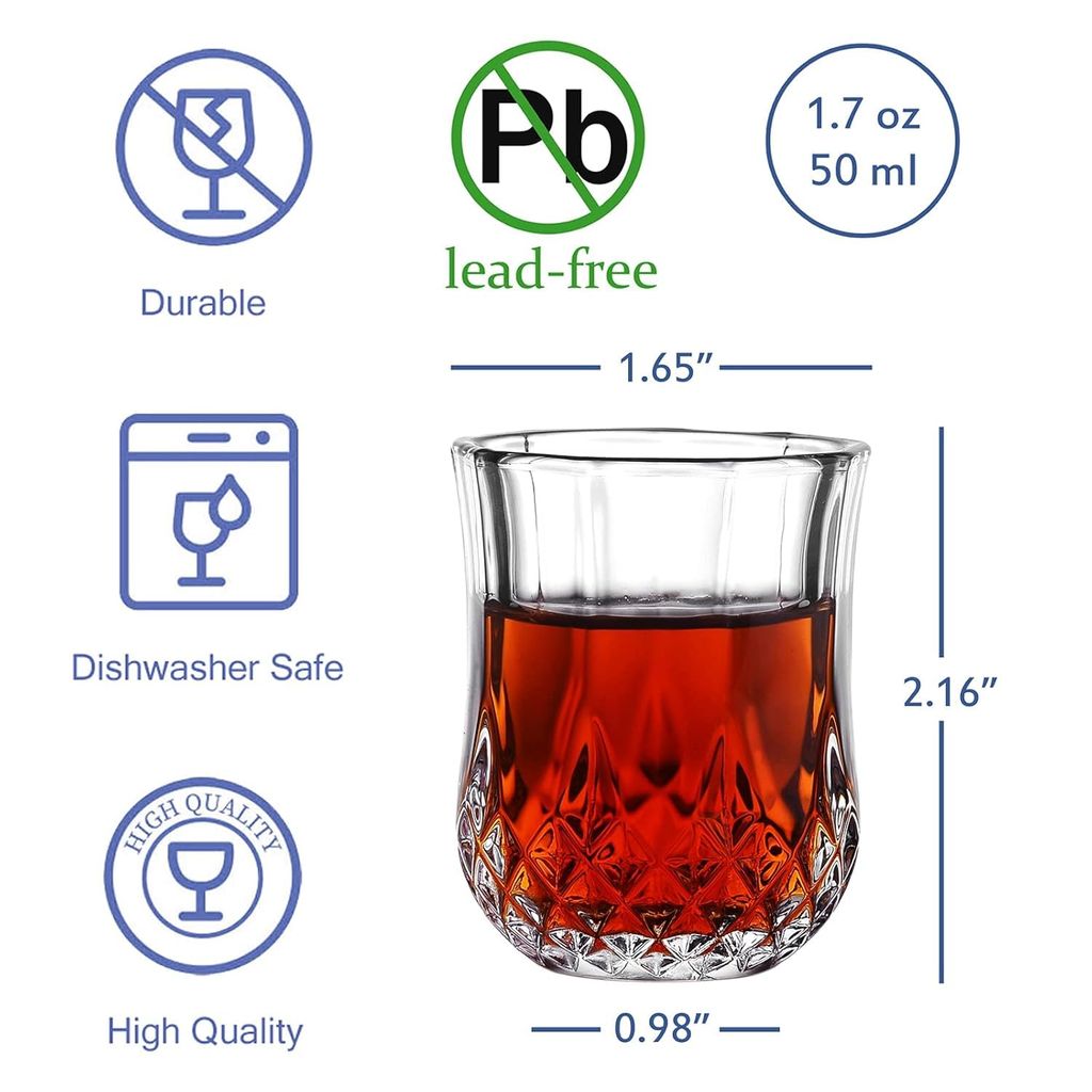 Tequila Shot Glasses, 45 ML, Set of 12, Small Whiskey Mug for Vodka,Whiskey, Ocean, Spirits,Dessert,Espressos,Cordial,Patiala, Liquors & Beverage Drink, Perfect for Bar,Casino, Restaurants