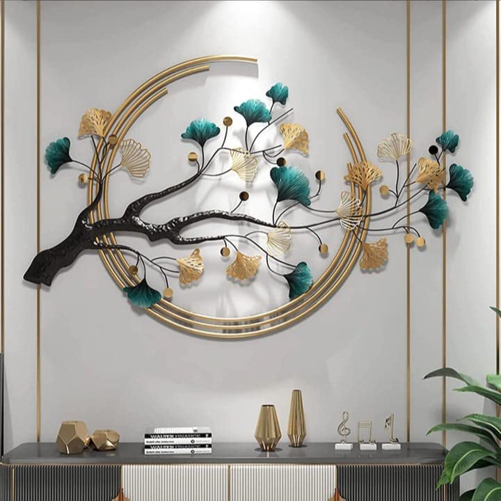 Metal Art Tree Leaf Wall Hanging Sculptures for Modern Home Decoration, Bedroom, Living Room, Hotel & Restaurant