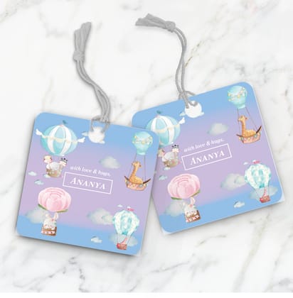 Happy Ballooners Gift Tag (kids)-Blue Lilac Gradient