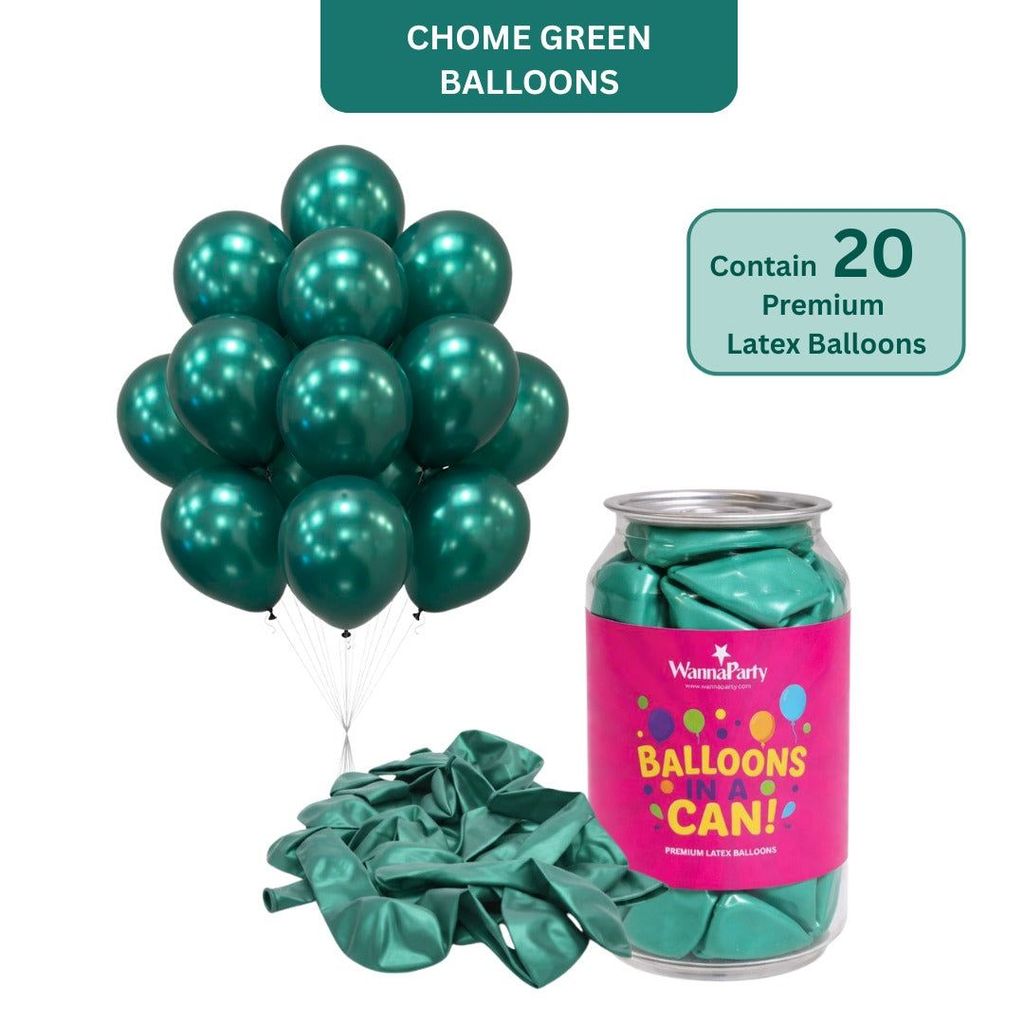 Chrome Dark Green Premium Latex Balloons 10" - 20PC - Party and Festive Needs | Buy online on ZillyBuy