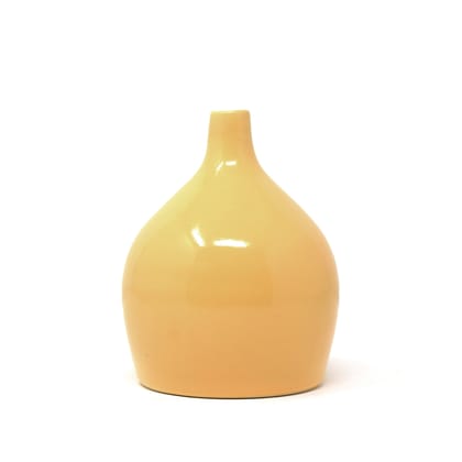 Ceramic Round Curved Vase Vaastu-Yellow