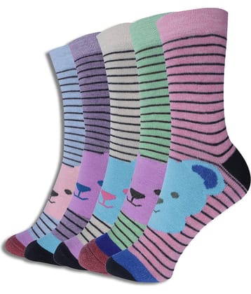 Dollar Multicolor Cotton Blend Boy's Full Length Socks ( Pack of 5 )