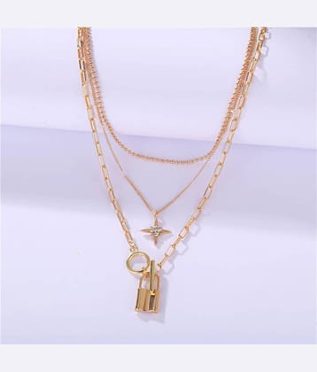 YOUBELLA Golden Alloy Necklace ( Pack of 1 )