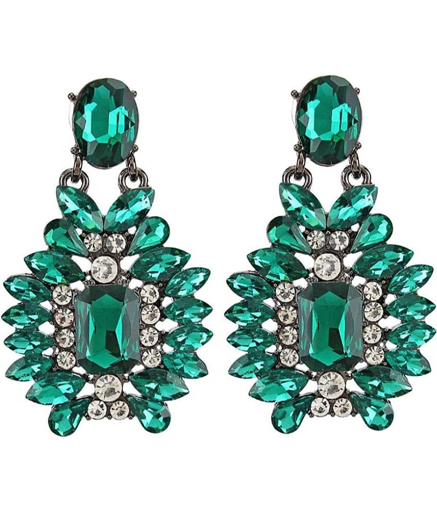 YOUBELLA Green Danglers Earrings ( Pack of 1 )