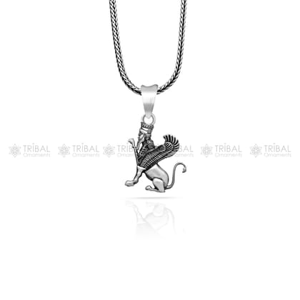 925 Sterling silver handmade  Persian winged sphinex pendant nsp881-only pendant