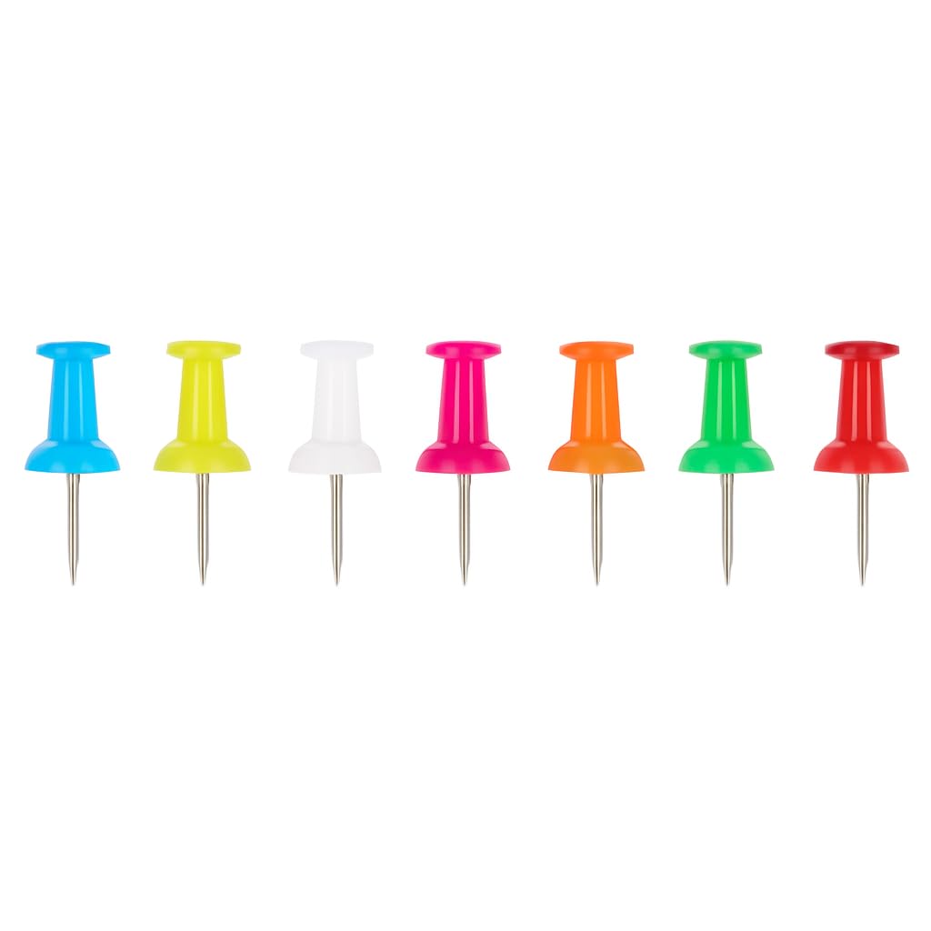 Push Pins (100 Pieces) � 1 Inch Multicolor Thumb Pins � Decorative Board Pin, Tracks & Gem Pin for Notice, Bulletin, Cork & Display Boards � Ideal for Home, Office, School & Kids Craft Use