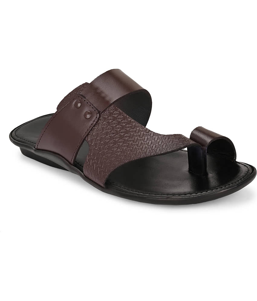 Leeport Brown Men's Leather Slipper