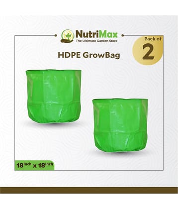 Nutrimax HDPE 200 GSM Growbags 18 inch x 18 inch Pack of 2 Outdoor Plant Bag