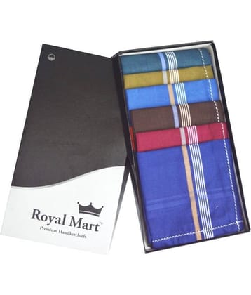 Royal Mart 12 Pieces Dark Colour 15 Inch Complete Face Cover Handkerchief Men's Cotton Striped | Comfortable and Convenient for Long Hours | Multi Colour| ["Multicolor"] Handkerchief (Pack of 12)