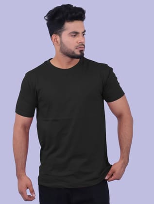 Black Cotton Round Neck 180GSM Half Sleeve Tshirts