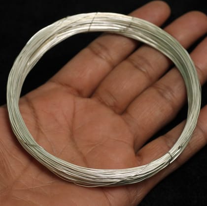 1 Kg, 26 Gauge  Silver Plated Brass Craft Wire-Silver / Brass / 0.45mm