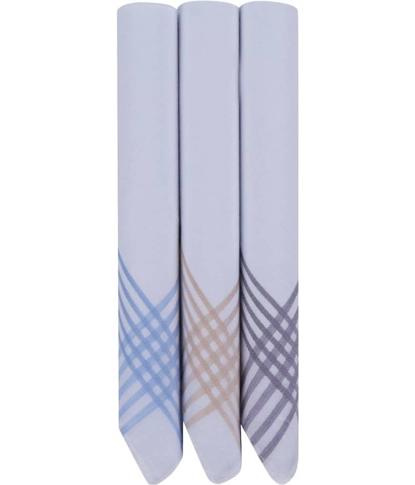Dollar Socks White Cotton Men's Handkerchief ( Pack of 3 )
