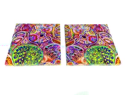 OF WHAT WE ARE ARTWORK COASTERS - SET OF 2 OF WHAT WE ARE ARTWORK COASTERS - SET OF 2