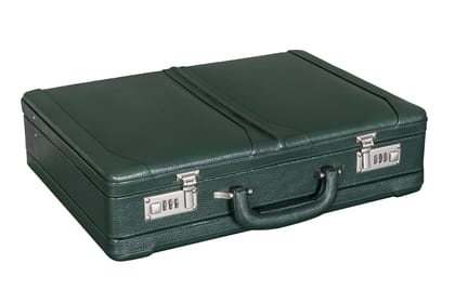 BRAND LEATHER Luxury Top Grain Genuine Leather Expandable Briefcase (PINE GREEN) PINE GREEN / L