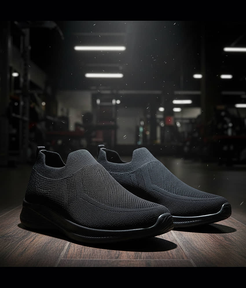 PENNEN Black Men's Sports Running Shoes