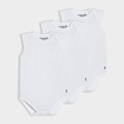 Happy Summer white Bodysuit Pack of 3-0 M / White