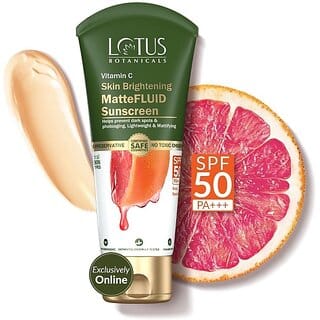 Lotus Botanicals Sunscreen - Spf Spf 50 Pa+++ Vitamin C Skin Brightening Mattefluid Sunscreen (50 G)