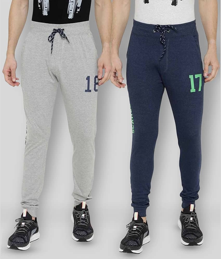 Ardeur - Multicolor Cotton Blend Men's Joggers ( Pack of 2 )