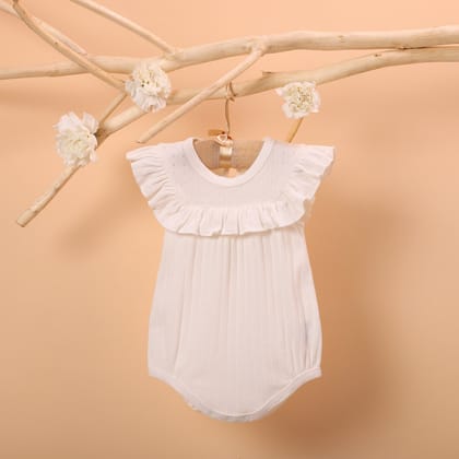 Poshaak Baby Bodysuit Set-Pearl white / 0-3 months