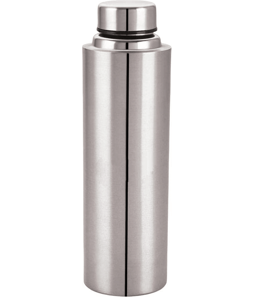 Visaxmi Steel Single Wall Water Bottle Silver Fridge Water Bottle 1000 mL ( Set of 1 )