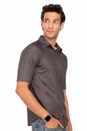 Black Gothic Pattern Regular Fit Shirtee-S