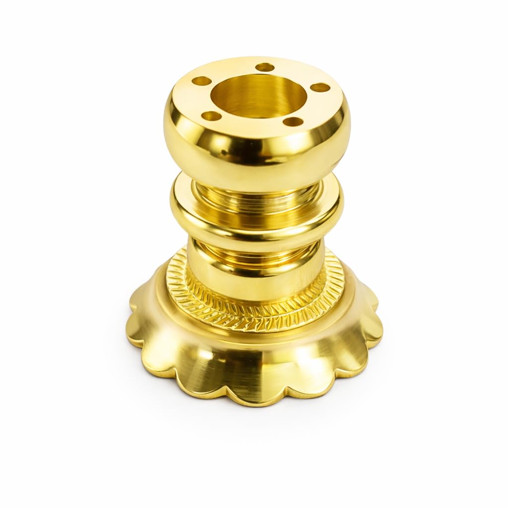 Brass Multi-Use Dhoop & Incense Stick Holder | 3-in-1 | Loban Stand - Decorative Traditional Pooja Agarbatti Stand with Floral Base � Attractive Golden Finish Candle Holder