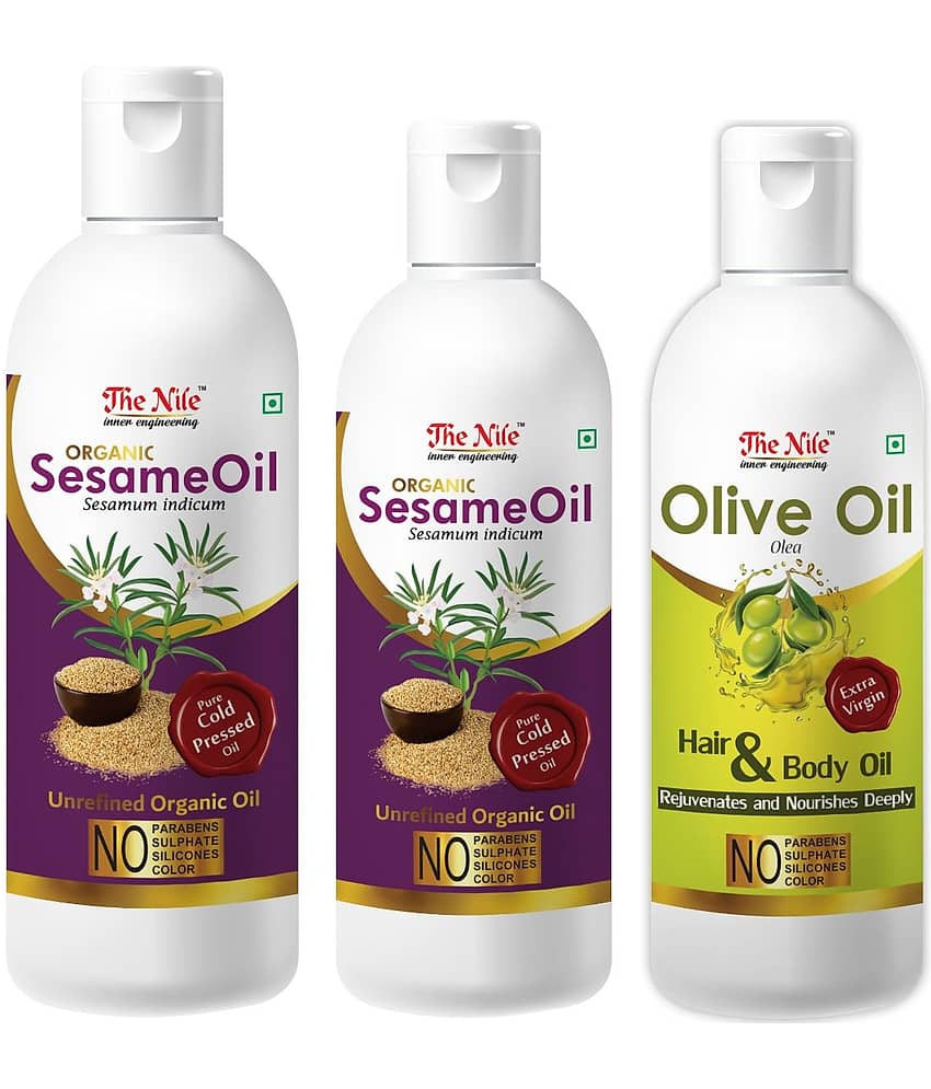 The Nile Sesame Oil 150 ML +  Sesame Oil 100 ML + Olive Oil 100 ML 350 mL Pack of 3