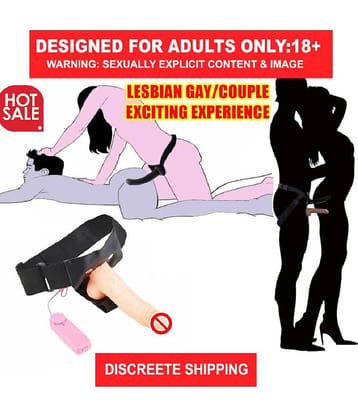 kamahouse 7 inch Big Hollow Strap On Dildo with Vibration and belt Female Sex Toy