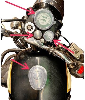 Speedo Meter, AMP Meter and Tank Cap + Gear Shift Rubber+ Nut Cover for All Classic, Standard and Electra Model