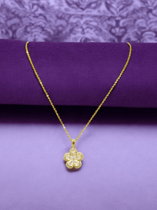 Elegant Gold Plated Flower Necklace
