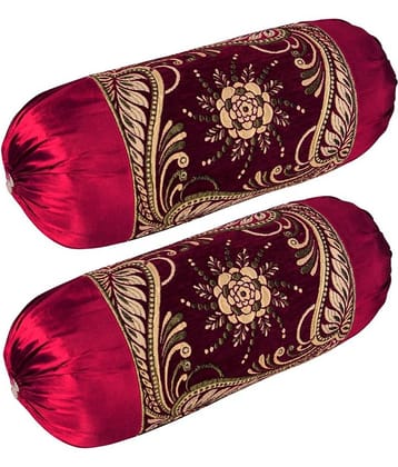 MAHALUXMI COLLECTION Set of 2 Velvet Bolster Covers