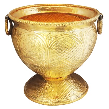 Brass Planter Gamla � Traditional Handcrafted Planter, Height : 14.5 Inch (FMAS597 D)