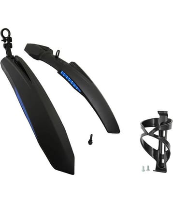Dark Horse Atom Mudguard with Blue Reflective Tape with FREE Black Bottle Cage