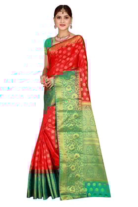 Narivastra Jasan Jall Red Color Pure Banarasi Silk Saree