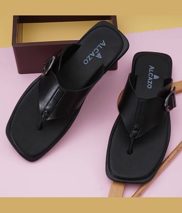 ALCAZO Brown Men's Thong Flip Flop