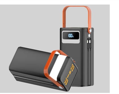 Walta Elite Buddy 50 PD Powerbank 50000 mAH Type C in and Out Power Display Indicator Triple Input port -Type C,Micro usb & I phone type Multiport charge- Black