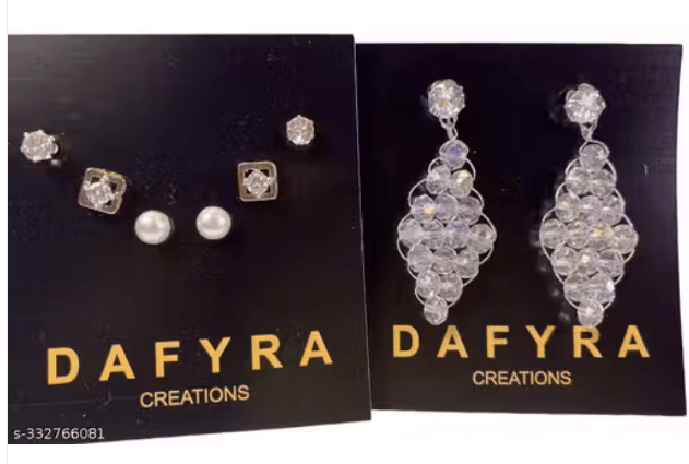 Versatile Silver Delight: 1 Pair + 3 Studs Combo for Every Occasion