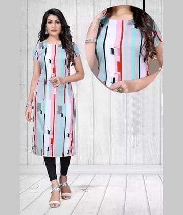 AK FASHION MALL Pack of 1 Crepe Printed Straight Women's Kurti - ( Multicolor )