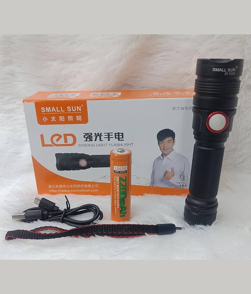 SMALL SUN T-193 RECHAREABLE USB LED TORCH  TORCH WITH ZOOM