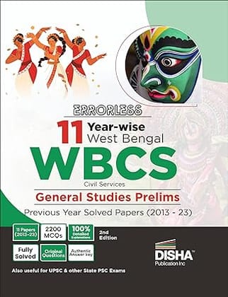 Errorless 11 Year-wise West Bengal WBCS Civil Services General Studies Prelims Previous Year Solved Papers (2013 - 23) 2nd Edition | WBPSC