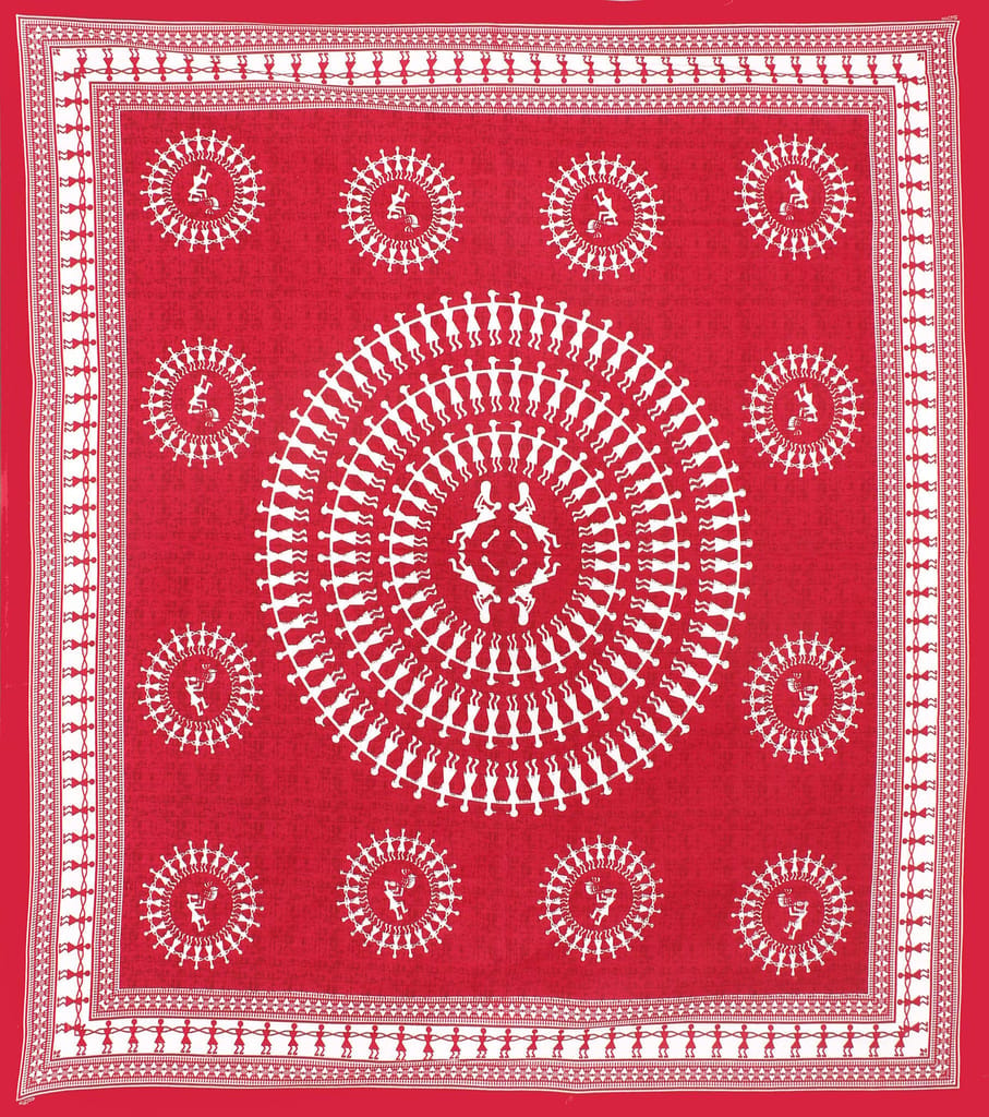 The Bedsheet Adda Standard Queen Size Pure Cotton Jaipuri Printed Economic Double Bedsheet with Two Pillow Covers- ARTICLE-1050