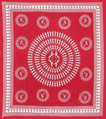 The Bedsheet Adda Standard Queen Size Pure Cotton Jaipuri Printed Economic Double Bedsheet with Two Pillow Covers- ARTICLE-1050